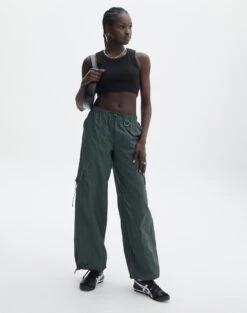 Mid Rise Straight Leg Cotton Cargo Pant -Glassons polly parachute pant thyme out front pw91723nyl