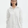 Oversized Cord Long Sleeve Shirt -Glassons r curt cord shirt milk front bl100483rcor 2