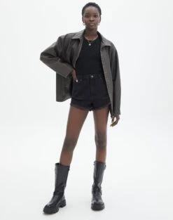 Rib Knit Tank -Glassons r guy cropped knit black full kv55139rrib