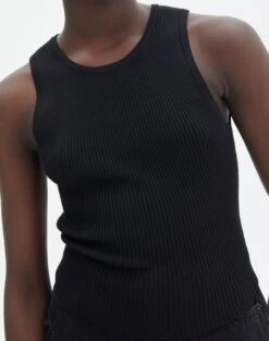 Rib Knit Tank -Glassons r guy cropped knit black imageback kv55139rrib