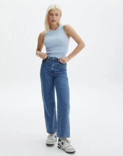 Rib Knit Tank -Glassons r guy cropped knit blue melody full kv55139rrib