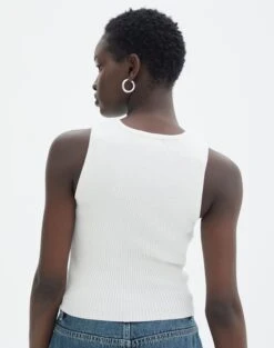 Rib Knit Tank -Glassons r guy cropped knit white back kv55139rrib