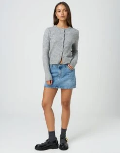 Cropped Zip Through Hoodie -Glassons r leni low rise hemmed mini skirt riley vintage wash front ss55069rden
