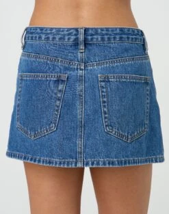 Low Rise Denim Mini Skirt -Glassons r leni low rise hemmed mini skirt suzy mid wash back ss55069rden