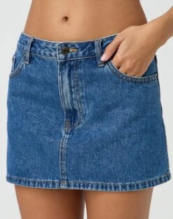 Low Rise Denim Mini Skirt -Glassons r leni low rise hemmed mini skirt suzy mid wash imageback ss55069rden