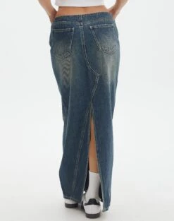 Denim Maxi Skirt -Glassons r lisbon denim maxi skirt coyote blue back sl119702rdnm