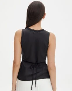 Lace Trim Satin Cami -Glassons r lola lace trim cami black back bv119674rsat