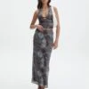 Print Mesh Midi Skirt -Glassons r marina mesh maxi skirt mink tie dye front sl53303rpri
