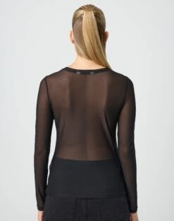 Long Sleeve Mesh Top -Glassons r milina ls mesh top black back tl30558rmes