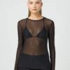 Long Sleeve Mesh Top 1 Long Sleeve Mesh Top -Glassons r milina ls mesh top black front tl30558rmes