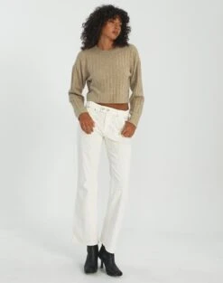 Tailored Side Split Mid Rise Pant 34 Tailored Side Split Mid Rise Pant -Glassons r pamela low rise boot cut cord milk front pw78812rcor 3