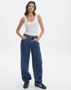 Cut Out Satin Bodysuit -Glassons r piper puddle baggy jeans lucy mid wash front jd51910pden 3