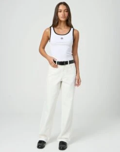 Ribbed Tank Bodysuit 35 Ribbed Tank Bodysuit -Glassons r piper puddle baggy jeans milk front jd51910pden 7