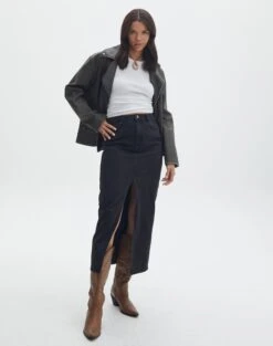 Ruched Mesh Off The Shoulder Top -Glassons r roah denim maxi skirt washed black front sl118486rdnm