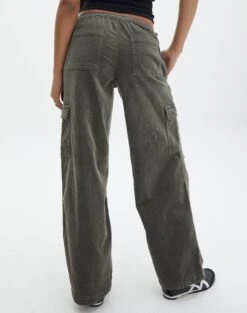 Mid Rise Cord Cargo Pant -Glassons r saffie mid rise cargo pant cypress back pw78180rcor