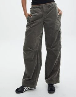 Mid Rise Cord Cargo Pant -Glassons r saffie mid rise cargo pant cypress full pw78180rcor