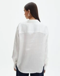 Pocket Satin Long Sleeve Shirt -Glassons r scout satin shirt milk back bl106816rsat