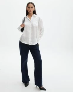 Pocket Satin Long Sleeve Shirt -Glassons r scout satin shirt milk full bl106816rsat