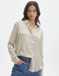 High Waist Relaxed Tailored Pant -Glassons r scout satin shirt what the shell front bl106816rsat 2