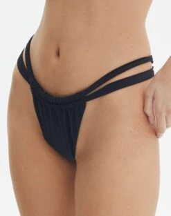 Strappy Ruched Bikini Bottom -Glassons r sloanne split ruched bikini brief black detail ga136181rpln