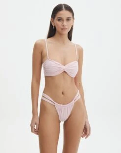 Strappy Ruched Bikini Bottom -Glassons r sloanne split ruched bikini brief fairy floss front ga136181rpln 1