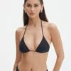 Triangle Padded Halter Bikini Top -Glassons r tropic padded tri bikini top black front ga55358rpln