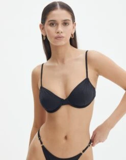 Triangle Bikini Top -Glassons reef balconette top black front ga52510rpln 1