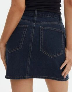 Mid Rise Denim Skirt 28 Mid Rise Denim Skirt -Glassons remi high rise denim skirt last rodeo indigo back ss145806rdnm