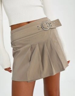 Glassons -Glassons riggs cargo pleated mini skirt on the rocks full ss92078ben