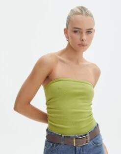 Strapless Ruched Knit Bandeau -Glassons riley rouched side boobtube wassa bae front kv85755vn