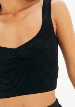 Sweetheart Ruched Cropped Tank -Glassons roddi ruched tank black imageback kv63199rib
