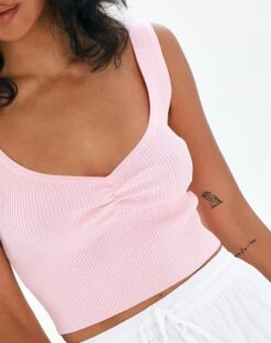 Sweetheart Ruched Cropped Tank -Glassons roddi ruched tank rose and thorne imageback kv63199rib