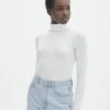 Ribbed Turtleneck Top -Glassons roger roll neck milk front kl79039vn