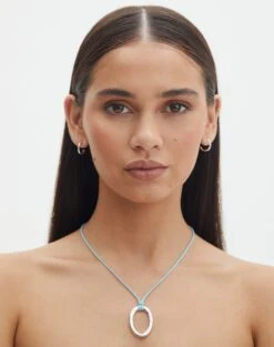 Halter V Neck Top -Glassons rory pendant rope necklace aqua sirensilver front je139656nl