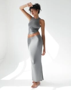 Sequin Mini Skirt -Glassons ruby modal maxi skirt everythings pine front sl96661mod 2