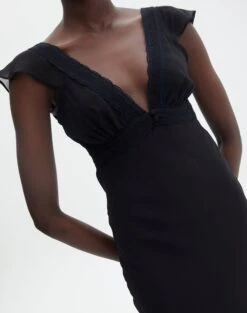 V Front Bias Cut Maxi Dress -Glassons rufus chiffon maxi dress black imageback dl92461peb