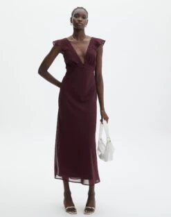 V Front Bias Cut Maxi Dress -Glassons rufus chiffon maxi dress cherry oh front dl92461peb