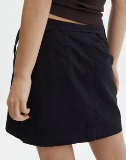 Cargo Wrap Mini Skirt -Glassons ryder wrapped mini skirt black back ss96421cot