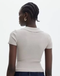 Collared Ribbed Knit Crop Top -Glassons sammie collared dusty mink back ks123930vp