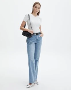 Knit Long Line T-Shirt -Glassons saphi short sleeve rib tee milk full ks119955vn