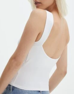 Supersoft Backless Tank Top -Glassons sayley low back tank white imageback tv146388pch