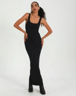 Supersoft Square Neck Slim Fit Maxi Dress -Glassons sedona square neck midi black full dl106733pln