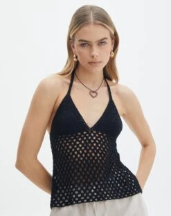 Cut Out Ribbed Knit Top 35 Cut Out Ribbed Knit Top -Glassons sigon open back crochet black front kv127284cro 3