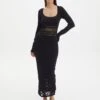 Panelled Knit Long Sleeve Maxi Dress -Glassons sinny longsleeve panelled maxi black front kd111216knt