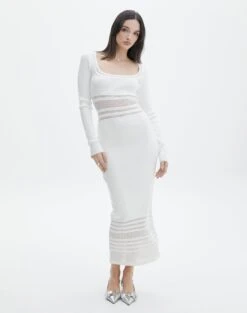 One Shoulder Knit Maxi Dress -Glassons sinny longsleeve panelled maxi milk front kd111216knt