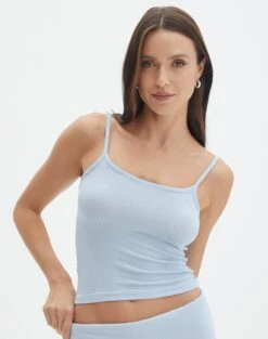 Luxe Lounge Modal Thin Strap Singlet 37 Luxe Lounge Modal Thin Strap Singlet -Glassons sisi modal tank ice cap front tv118176mod