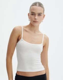 Luxe Lounge Modal Thin Strap Singlet 27 Luxe Lounge Modal Thin Strap Singlet -Glassons sisi modal tank milk front tv118176mod