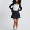 Active Mini Skirt 2 Active Mini Skirt -Glassons sissonne sporty mini skirt navy blazer front ss102984ss