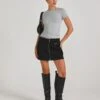Zip Cargo Mini Skirt -Glassons stella cargo skirt black front ss86240pln 7