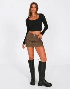 Zip Cargo Mini Skirt -Glassons stella cargo skirt susan soil front ss86240pln 1